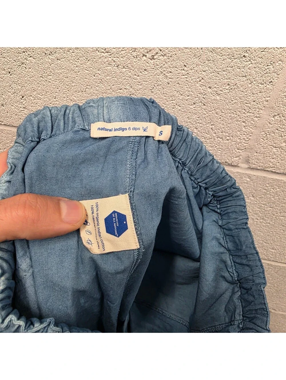 Industry of All Nations Natural Indigo 6Dips Button Fly Chino Pants Sx29 Organic
